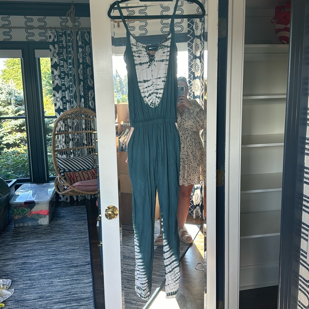 Skemo tie-dyed jumpsuit with beaded accents